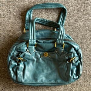 Marc by Marc Jacobs Teal Leather Totally Turnlock Benny Satchel
